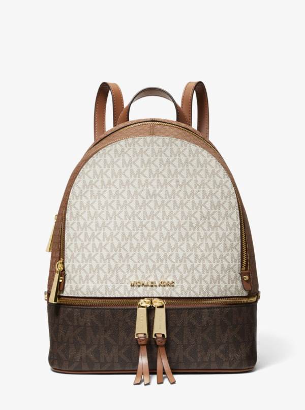 Damske Batohy Michael Kors Rhea Medium Color-Block Logo Hnede - Kabelky Michael Kors Sleva | LFMZH-0495